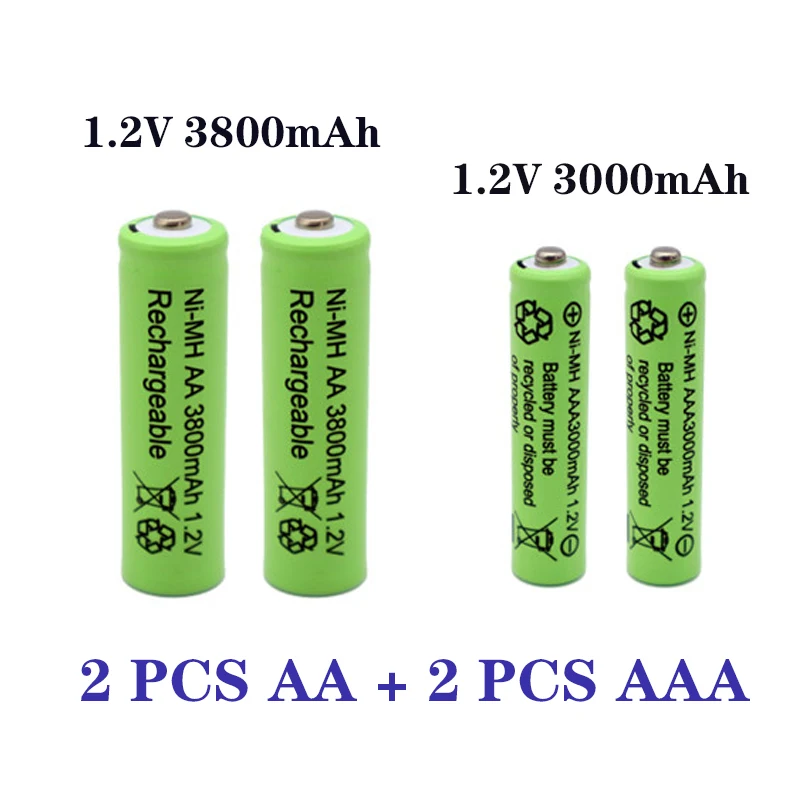 1.2 AA 3800 mah NI-MH акумулаторни батерии + 1.2 AAA 3000 mah акумулаторна батерия NI-MH батерия - 5