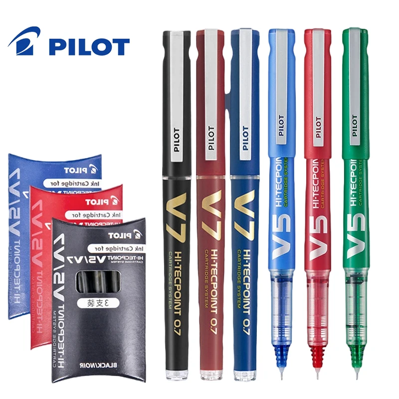 1 бр. pilot гел писалка за еднократна употреба V5/V7, офис аксесоари 0,5/0,7 мм, червени, сини, черни, канцеларски материали, ученически принадлежности, японски стоки за бродерия - 0