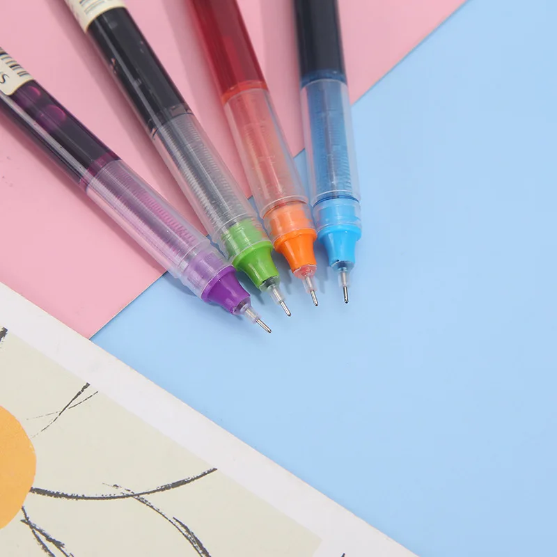 10 бр. Директен течна гел писалка, бързо съхнещи цветни гел химикалки с голям капацитет, 0,5 mm, дръжка-роллеры, канцеларски материали, ученически пособия - 5