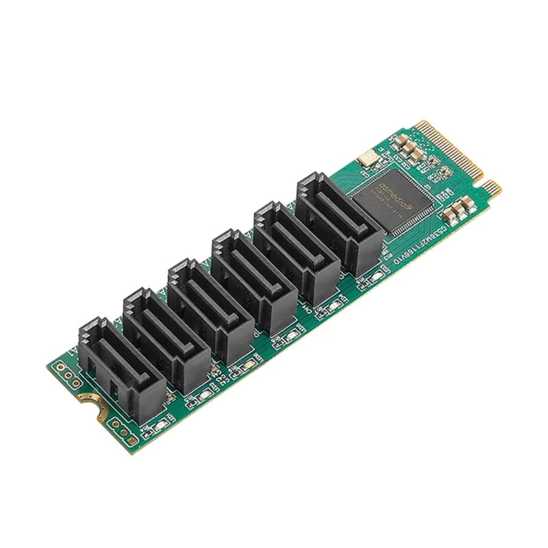 .2-6-портов адаптер SATA3 .2 NVMe-конвертор NVME M-Key 6 gbps SSD SATA3.0 Смяна на карти за разширяване на адаптер - 3