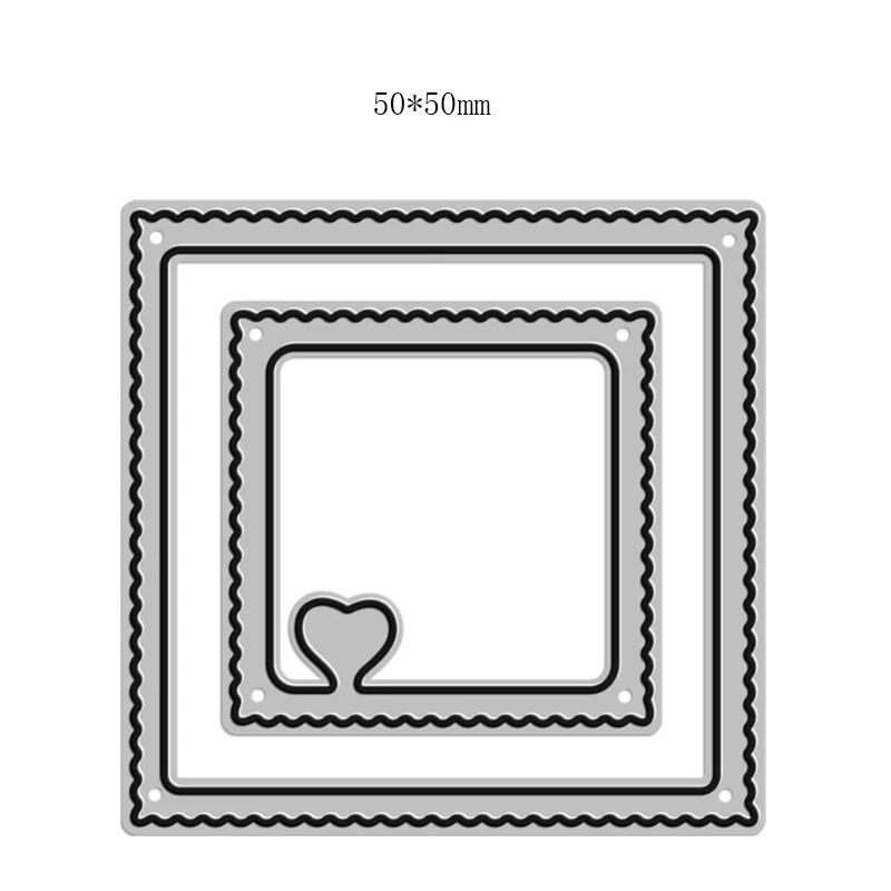 2023 Нови Печати за рязане на метал във формата на сърце с квадратна рамка за DIY, scrapbooking, щамповане, Хартиени поздравителни картички, изработка фотоукрашений - 5