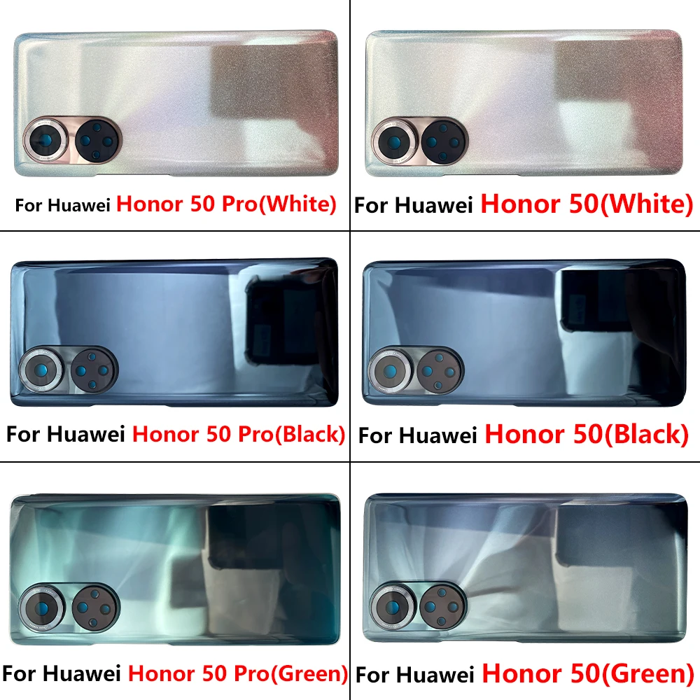 5 бр., НОВ Корпус, Разменени Батерията, а на Задната със Стъклен Капак + Лепило С Обектива на Камерата + Лого За Huawei Honor 50 Pro/Honor 50 - 1