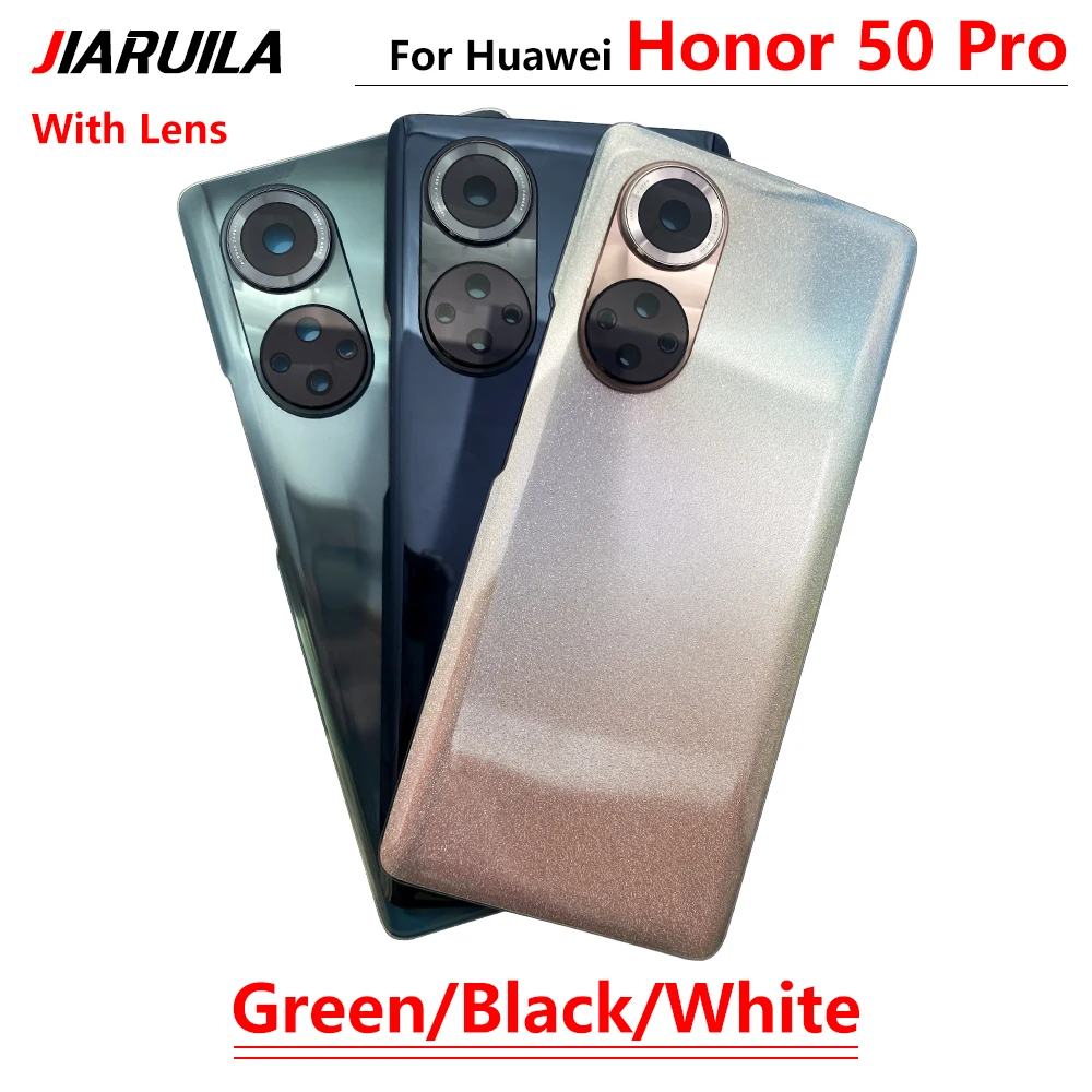 5 бр., НОВ Корпус, Разменени Батерията, а на Задната със Стъклен Капак + Лепило С Обектива на Камерата + Лого За Huawei Honor 50 Pro/Honor 50 - 5