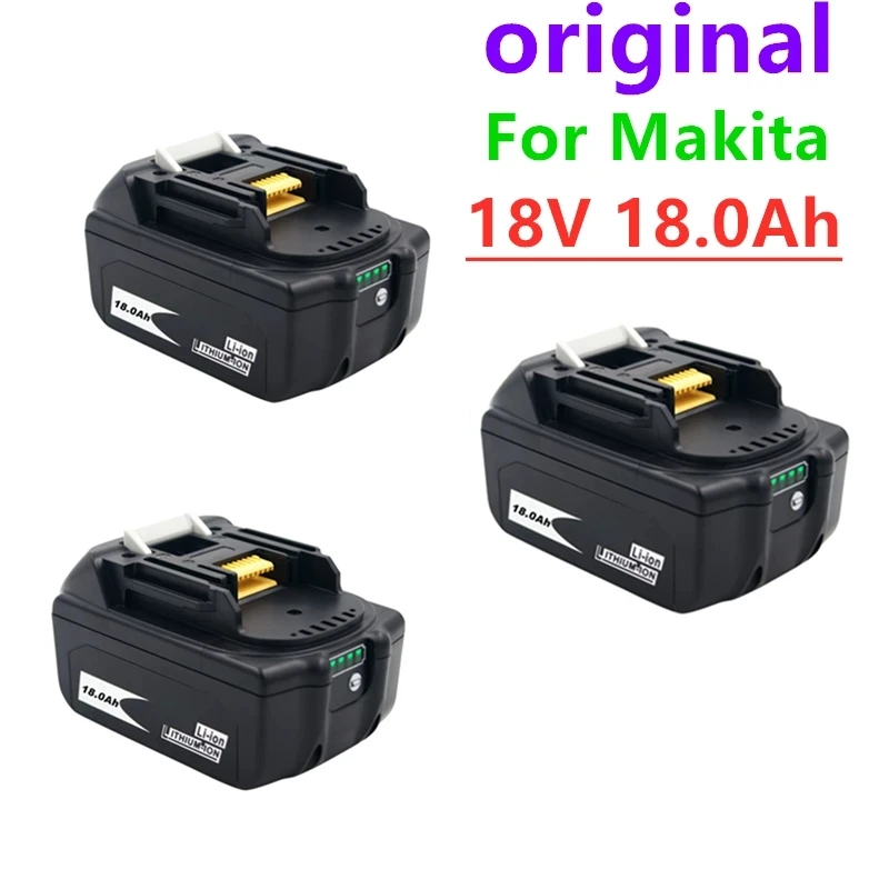 Bl1860 акумулаторна батерия 18v 18000mah литиево-йонна за makita 18v батерия bl1840 bl1850 bl1830 bl1860b lxt 400 + зарядно устройство - 1