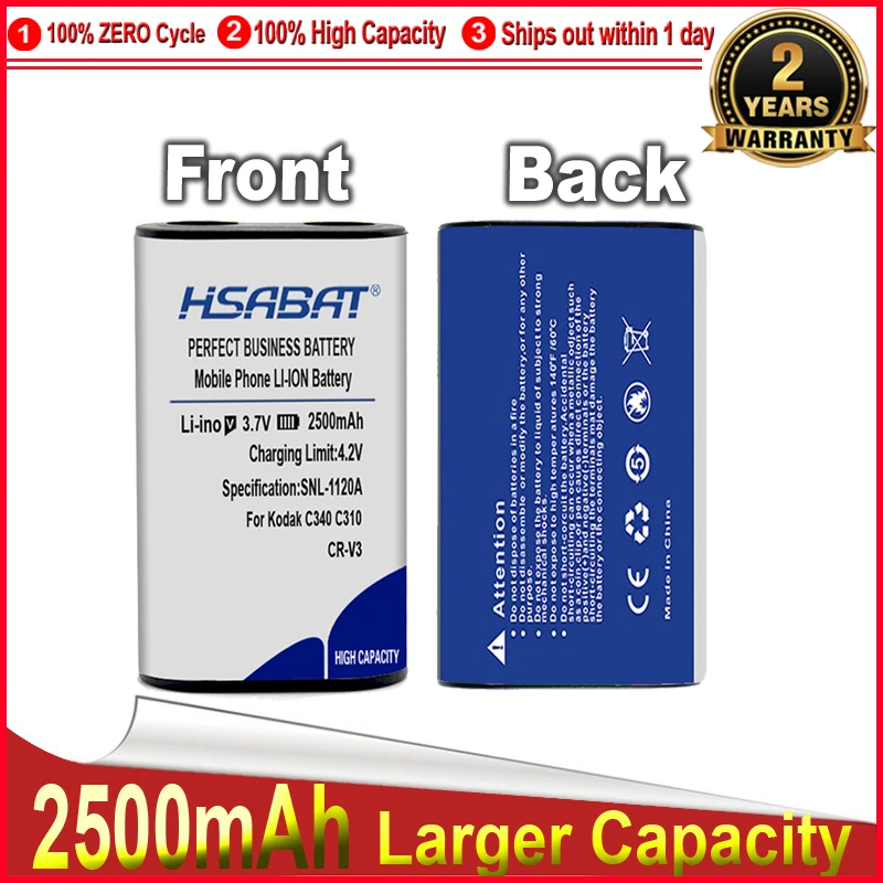 HSABAT 0 Цикъл 2500 mah CR-V3, CR V3 CRV3 Фотоапарат Kodak Батерия за C340 C310 C530 C875 C743 DX6340 C360 C433 D4104 Батерия - 0