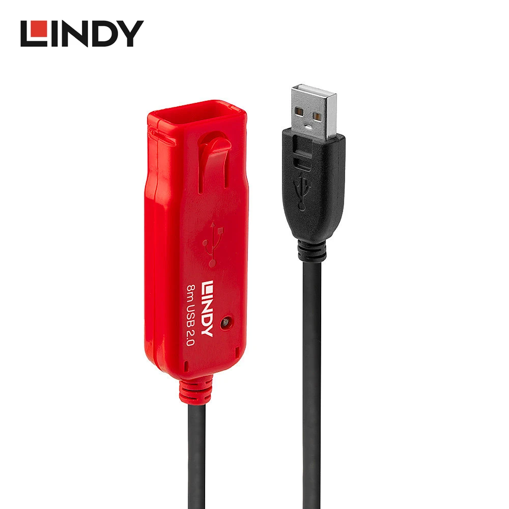 LINDY 8m USB 2.0 активен удължител Pro кабел USB A за синхронизация на данни между мъжете и жените е Подходящ за PC, tv, USB, мобилно устройство, кабел за твърд диск - 0