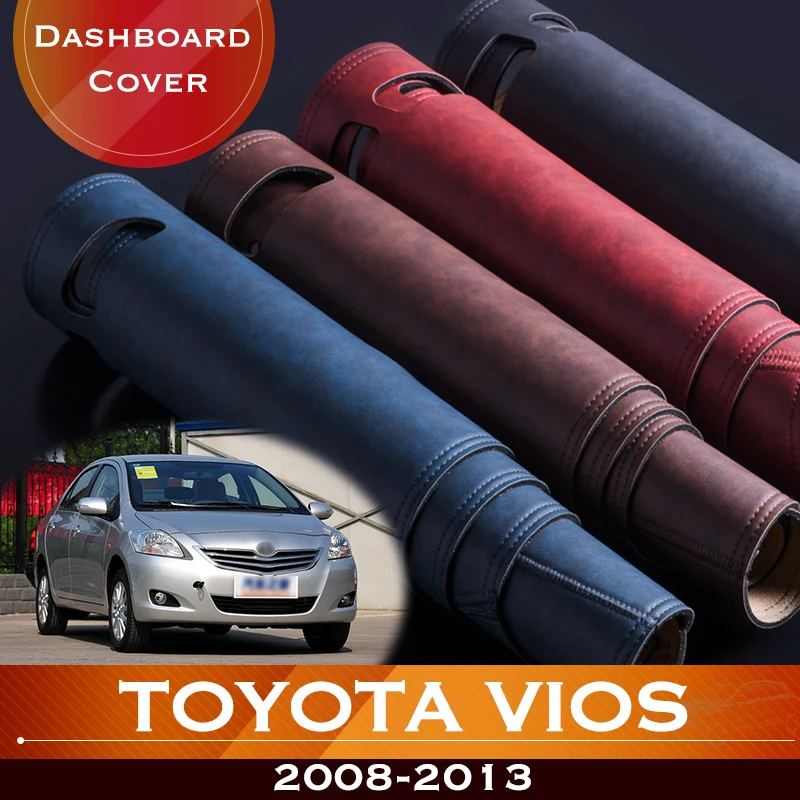 За Toyota Vios 2008-2013 Таблото на автомобила, избегающая за осветление на таблото платформа, корица на маса, кожена противоскользящий подложка за арматурното табло - 0
