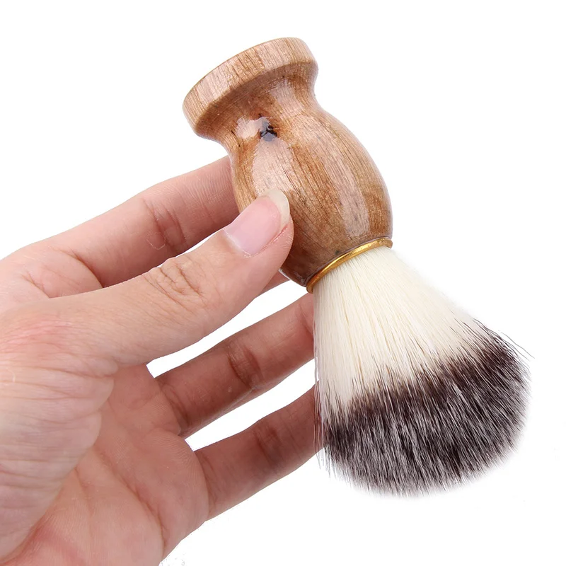 Здрава дизайнерски мъжки пискюл за бръснене, Преносима Бръснач за бръснене на Брада, Комплекти за почистване самобръсначката, Набор от инструменти, бритвенная четка с дървена дръжка - 5