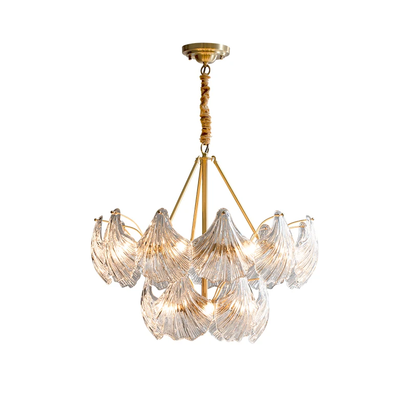 Напълно бронзова лампа, луксозен полилей от кристал стъкло за хола, благородна лампа за трапезария, главна спалня - 0