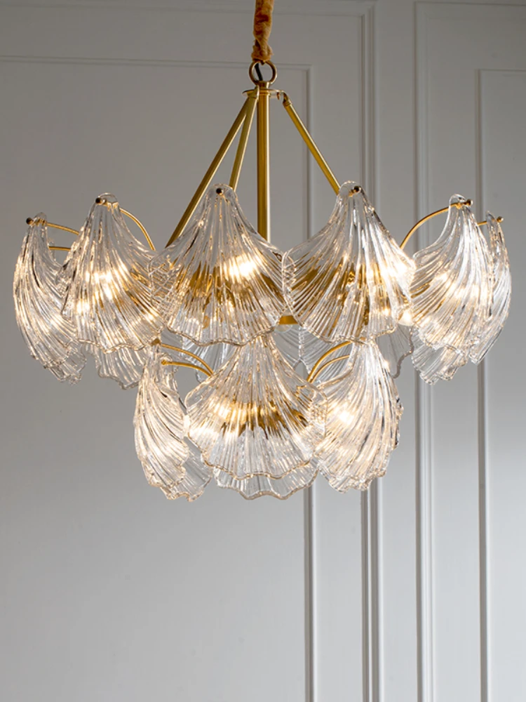 Напълно бронзова лампа, луксозен полилей от кристал стъкло за хола, благородна лампа за трапезария, главна спалня - 1