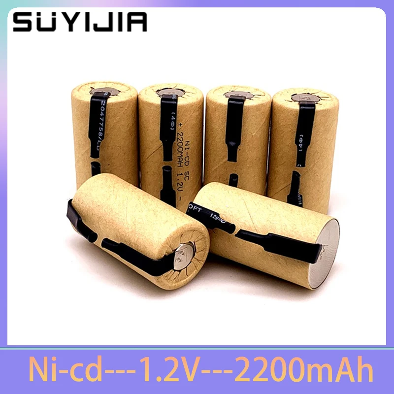 Оригинална батерия 1.2V2200mAh Отвертка Електрическа Бормашина SC Sub C Ni-Cd Батерия с електрически инструменти Раздел NiCd SUBC Елементи - 1