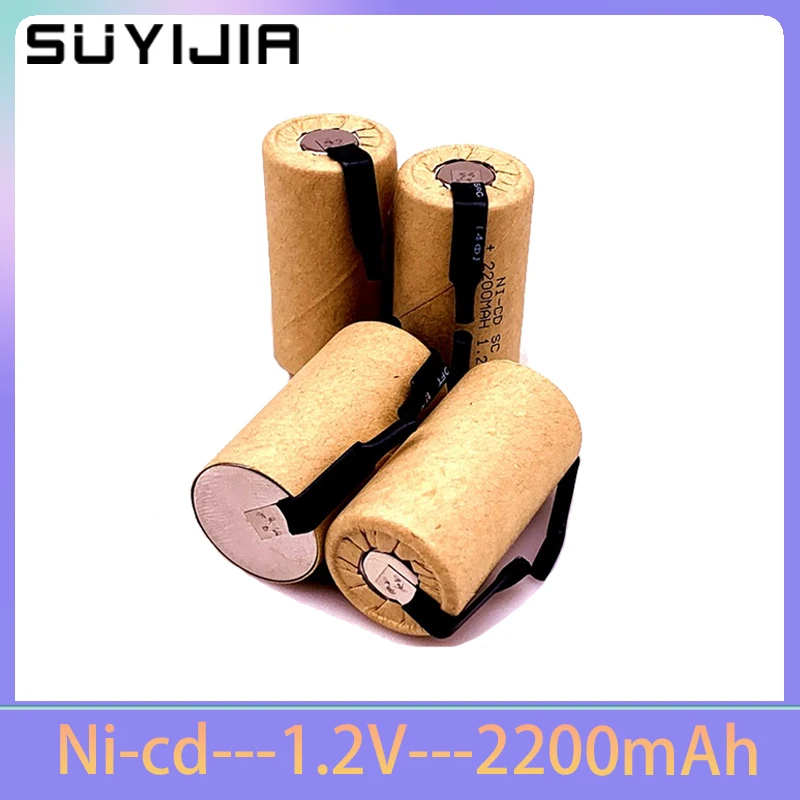 Оригинална батерия 1.2V2200mAh Отвертка Електрическа Бормашина SC Sub C Ni-Cd Батерия с електрически инструменти Раздел NiCd SUBC Елементи - 2