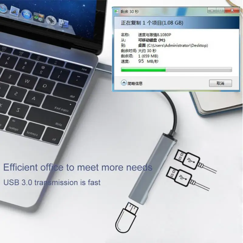 С порта Sd Tf Usb 3.0 2.0 хъб ивица на Преносим hub Type C USB сплитконцентратор конвертор за компютър Macbook високоскоростен 5 в 1 - 0