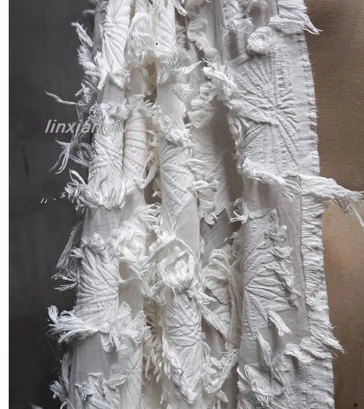Триизмерна плат с флорални принтом, прозрачна прежди отдолу, творчески плат, плат за дрехи, дизайнерски тъкани - 3