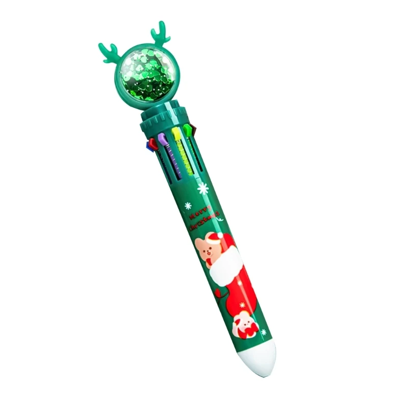 Химикалка писалка 0,5 мм, 10-в-1, Прибиращи Roller дръжка във формата на Коледните лосове, Внасянето на химикалки W3JD - 3