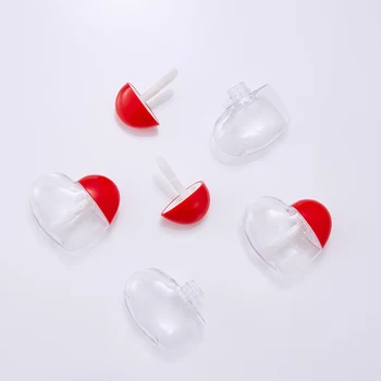 1 бр. сладък тръби червило във формата на сърце, пластмасова бутилка, празен козметични контейнер, Инструменти за грим, мини-размер на 5 мл, червен