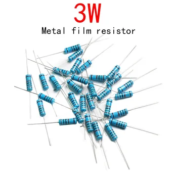10 Бр./лот 3 W 0R-10 М, 1% Метален филмът резистор 2.2 4.7 R 10R 100R 120 150 220R 270 470R 1 ДО 2.2 ДО 4.7 ДО 10 НА 100 от 470 ДО Устойчивост на 1 M Ома