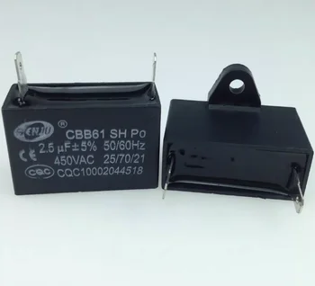 10ШТ CBB61 кондензатора на вентилатора на климатика 1,5 справедливост, двухконтактный пусков кондензатор 450