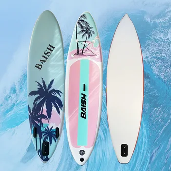 2023 Нова Дъска за сърф, стенд-бай SUP, надуваема дъска за гребане, Водна Плаващ борда, розовата дъска с принтом кокосови палми с аксесоари