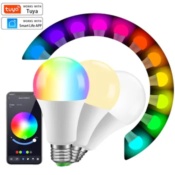 220V E27 Sasha Smart RGB Led Лампа Безжична Bluetooth App Control Топло Бяла Led Лампа С Регулируема Яркост за CCT Home Room Decor
