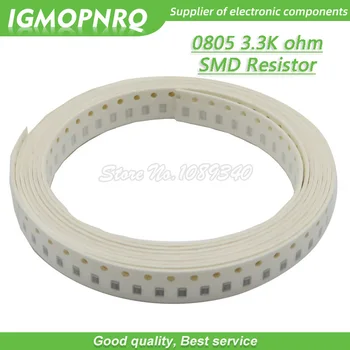 300шт 0805 SMD резистор 3,3 K Ω чип-резистор 1/8 W 3,3 K 3K3 Ти 0805-3,3 K