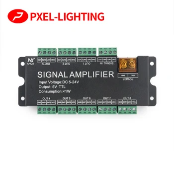 AHC8 DC12V 24V 8 канала 8CH SPI TTL синхронизатор на сигнала led усилвател на 8 пристанища за излизане пиксельного контролер led лента