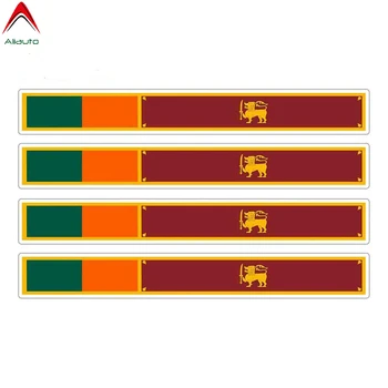Aliauto 4 X Състезателен Флаг на Шри Ланка в Ивица, Автомобили Стикер, Водоустойчив под Наем, Автомобили, Мотоциклети, Украса, PVC Стикер, 13 см * 1,7 см