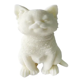 C0332 Силиконова форма за голям коте, триизмерно сидящее и полезно животно, котка, ароматерапевтическая свещ, гипсовый висулка, абразивен материал