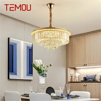 TEMOU Златен полилей, осветителни Тела, окачен лампа, постмодернистский Луксозен начало led за хол, трапезария