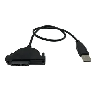 USB 2.0 за Mini Sata II 7 + 6 13Pin адаптер кабел конвертор за лаптоп CD/DVD ROM тънък диск