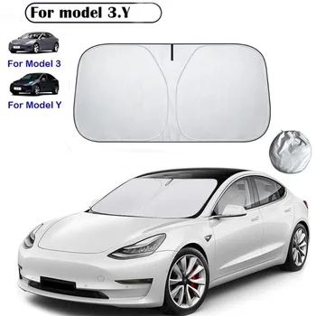 Авто Козирка за Tesla Model 3 Model Y Лятото Предния Прозорец на сенника на Защитно покритие на Предното Стъкло на Suv-UV-Защитно Фолио