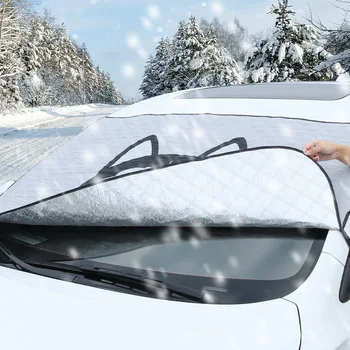 Автомобилна защита от сняг и лед, покритие на предното стъкло, плат за защита от скреж, сняг блок, защита от слънцето и топлоизолация, солнцезащитная шторка