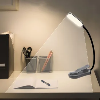 Акумулаторна портретно лампа Mini 7 LED за четене, 3-нива на топло-студено бяла гъвкава лампа с лесно клипс, нощна лампа за четене в леглото