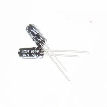 Алуминиеви електролитни кондензаторен компонент 220 icf 10 6*7 мм, 10 220 icf Plug-in (50 бр.)