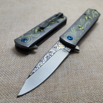 Висококачествен Дамасский Сгъваем Нож от стомана 9CR18MOV, джобен нож за къмпинг, сгъваем Нож на улицата, преносим ЕРП-инструмент с клипс