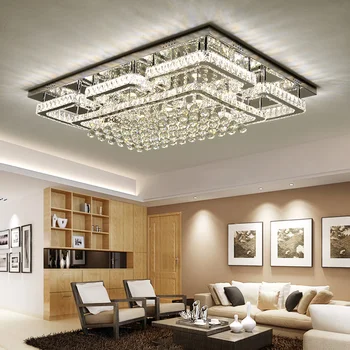 Висящи лампи Модерен кристална таван хол луксозен сребърен таван спалня led тавана лампа с трапезария и кристални осветителни тела кухня