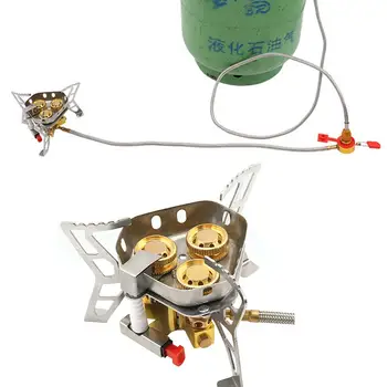 Готварска печка на газ за нощуване на открито, преносима высокомощная плоча от неръждаема стомана, шестеренчатая горелка за пикник на открито