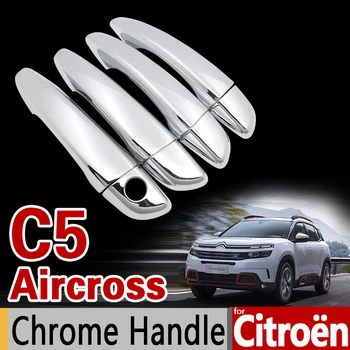 за Citroen C5 Aircross луксозен хромиран комплект дръжки за врати 4 врати 2017 2018 автоаксесоари етикети за полагане на автомобили