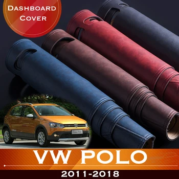 За Volkswagen VW POLO 6R 6C 2011-2018 5 MK5 Таблото на Автомобила, Избегающая Осветление, Тампон Върху Арматурното Платформа, корица на Маса, Кожена Противоскользящий Мат