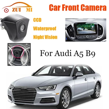 Изглед отпред на автомобила, паркинг, CCD Камера за нощно виждане с логото, Широка 170 ° Водоустойчива за Audi A5 B9 2016-2018