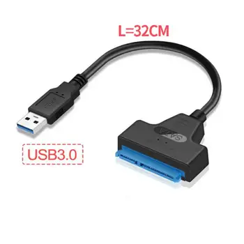 Кабел USB3.0 за твърд диск Sata, съвместим с 2.5-инчови конектори за твърдия диск, SSD HDD, Usb 2.0 кабел-адаптер Sata