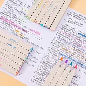 Комплект цветни маркери химикалки Моранди, цветни двуглавые връхчета, сладки химикалки, корейски канцеларски материали за училищни принадлежности