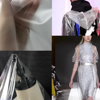 Креативен дизайн прозрачна матирана тъкан TPU за бъдещите употреба, водоустойчив плат за пелерина на метър, Материал за шивашки със собствените си ръце