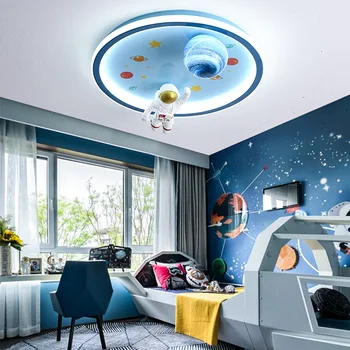 Лампа за детска стая AC90-260V, за защита на очите в спалнята за момчета, тавана лампа, модерна проста момиче-дете-астронавт