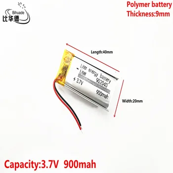 Литра енергиен батерия добро качество 3,7 В, 900 mah 902040 Полимерна li-ion/Li-ion батерия за таблет BANK, GPS, mp3, mp4