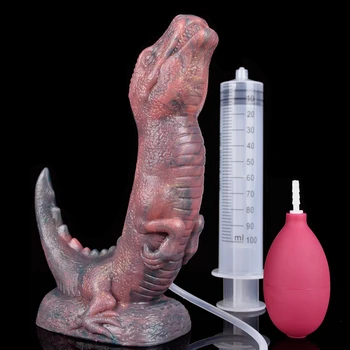 Многоцветен вибратор Dragon с вендузата, Функция еякулация, сквиртинг на пениса, по-Голямата анален накрайник, Член на възрастни, за да проверите за мъже и жени