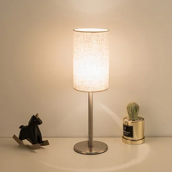 Модерен минималистичен текстилен лампа Led лампиона кабинет и Хол Начало декор Вътрешно осветление, стоящ лампа Нощно шкафче за спалня