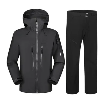 Мъжки дамски туризъм яке, водоустойчив 20000 мм, ветровка за къмпинг, трекинг, катерене, панталони, уличен марка Softshell Rain Coat