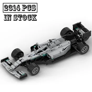 Нов MOC-44146 F1 W10 F1 Team Stake Мащаб 1:8 на Формула 1 Модел на Състезателен автомобил Комплект за Сглобяване на Конструктора Блок Тухли, Детски Играчки, Подаръци За Рожден Ден