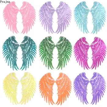 Праджня Цветни крила на Ангел Железни ивици за дрехи Крила на Ангел ленти с пайети по дрехите Апликация Яке със собствените си ръце с пайети